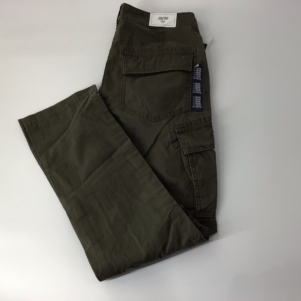 GAP Green Cargo Pants 29X30 NWT 100% Cotton